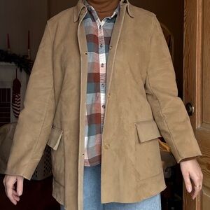 Harve Benard Classic Tan Faux Suede Barn Coat size 8